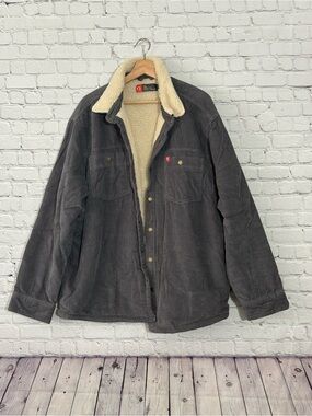 The American Outdoorsman Men's Charcoal Corduroy Sherpa-Lined Jacket
